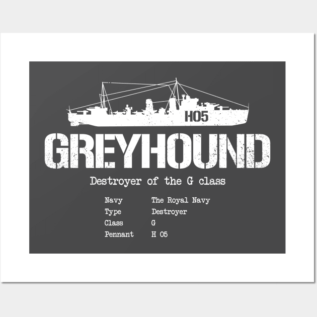 HMS Greyhound, Royal Navy Wall Art by Scud"